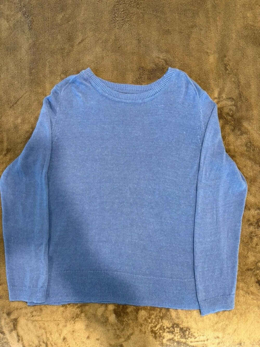 Banana Republic Ramie Rayon Crewneck Knit Sweater Periwinkle Blue Size XL